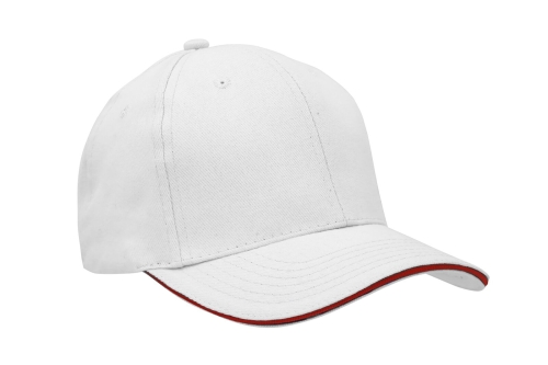 Czapka 6-panelowa Headwear typu sandwich biały czerwony.jpg