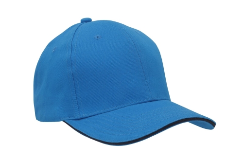 Czapka 6-panelowa Headwear typu sandwich cyan navy.jpg