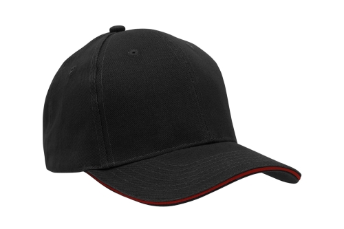 Czapka 6-panelowa Headwear typu sandwich czarny czerwony.jpg