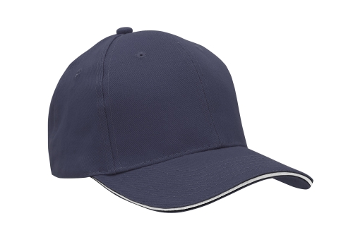 Czapka 6-panelowa Headwear typu sandwich navy biały.jpg
