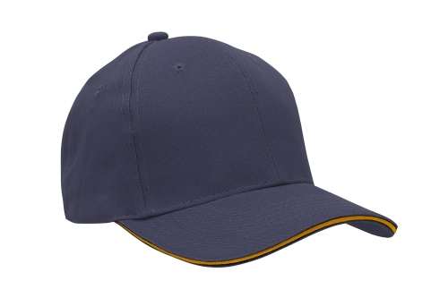 Czapka 6-panelowa Headwear typu sandwich navy gold.jpg
