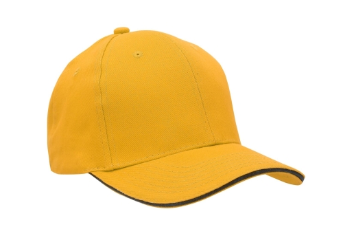 Czapka 6-panelowa Headwear typu sandwich złoty czarny.jpg