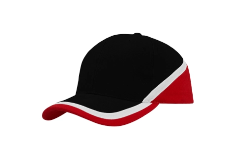 Czapka z daszkiem 3-kolorowa Headwear 4026 czarny biały czerwony.png