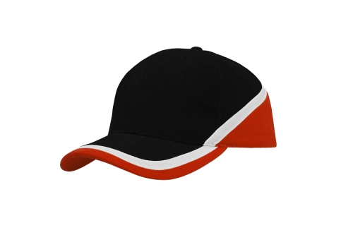 Czapka z daszkiem 3-kolorowa Headwear 4026 czarny biały pomaranczowy.png