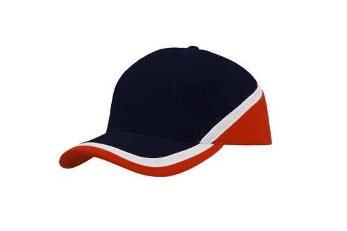 Czapka z daszkiem 3-kolorowa Headwear 4026 navy biały pomarańczowy.png