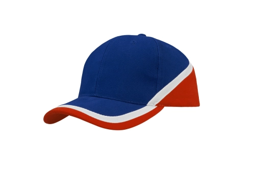 Czapka z daszkiem 3-kolorowa Headwear 4026 royal white orange.png