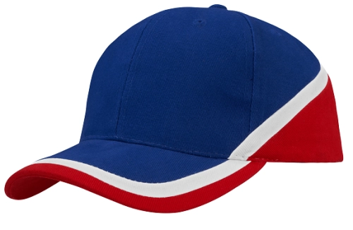 Czapka z daszkiem 3-kolorowa Headwear 4026 royal biały czerwony.png