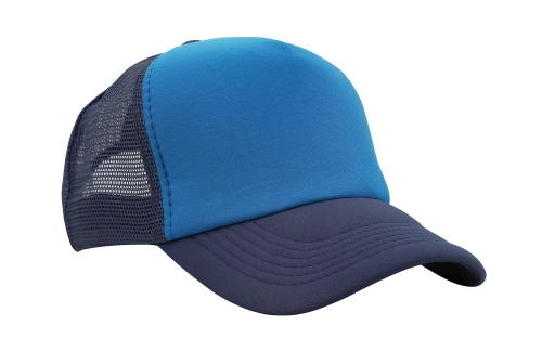 Czapka Headwear typu tirówka siateczką 5-panelowa cyan navy.jpg