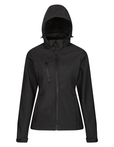 Kurtka softshell damska 3-warstwowa z kapturem Regatta Venturer black.jpg