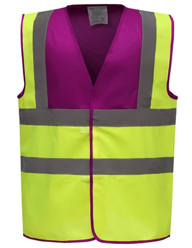 Kamizelka odblaskowa Yoko Fluo raspberry yellow.jpg