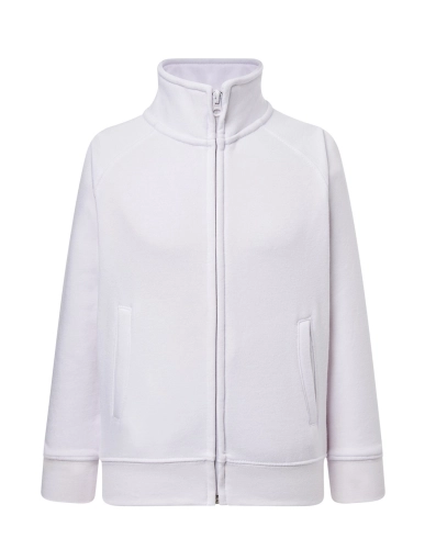 Dziecięca bluza rozpinana ze stójką JHK Kid Full Zip kolor biały.jpg