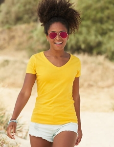 Koszulka t-shirt damska dekolt w serek Fruit of The Loom Valueweight V-Neck