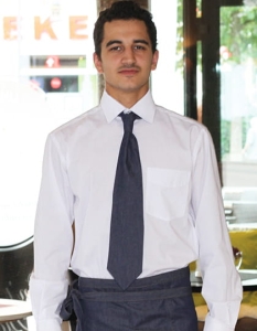 Krótki krawat z tkaniny jeansowej Workwear